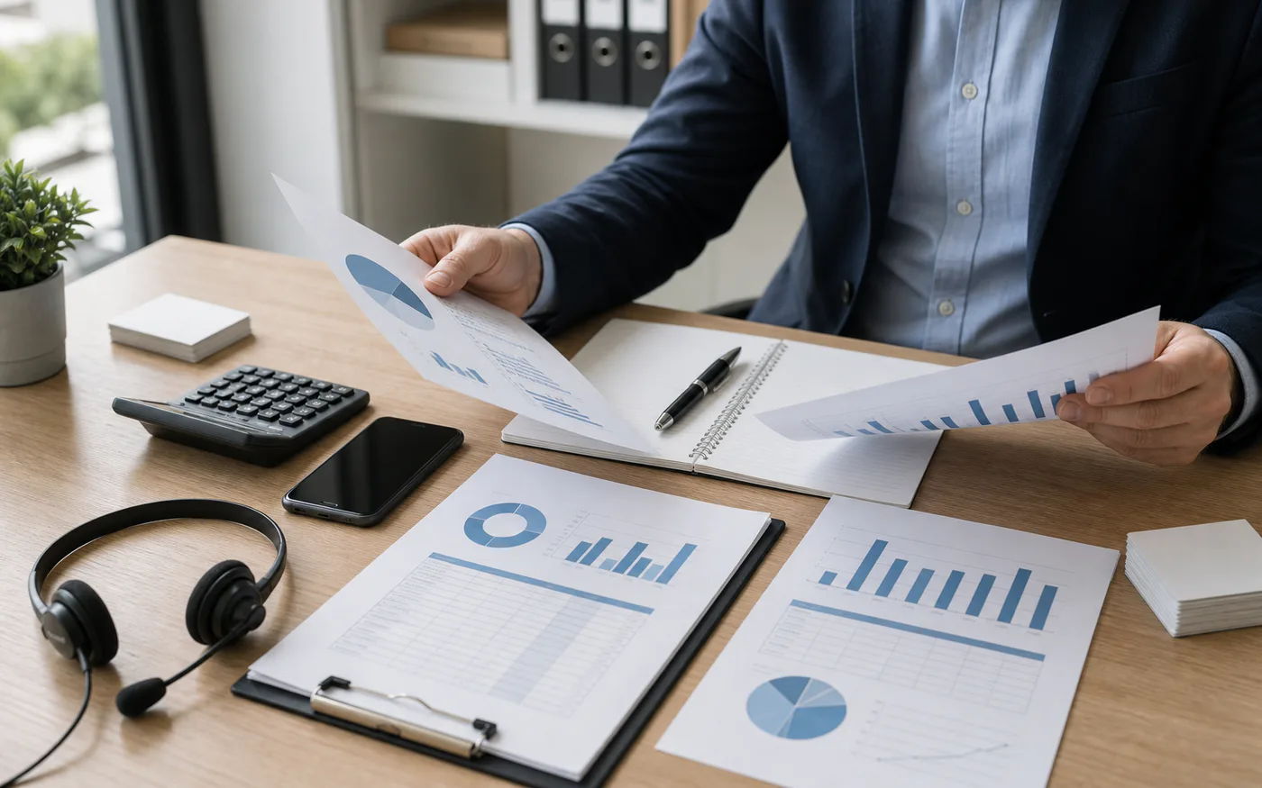 Calculator, phone, and organized documents for reliable cost planning